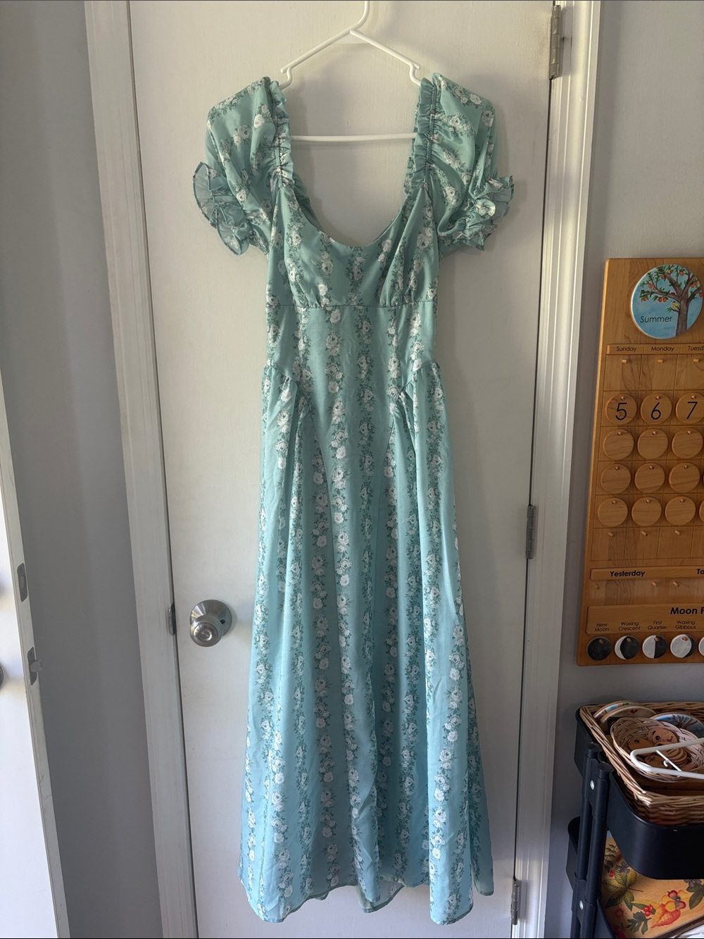 Francesca’s Crystal Dolls Mint Floral Maxi Dress